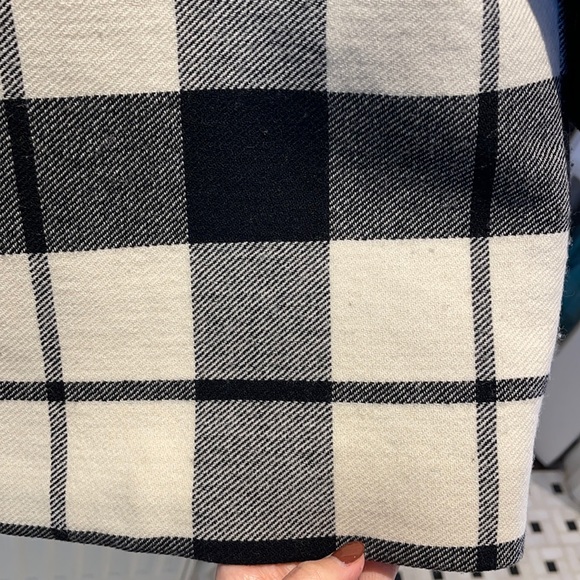 SANDRO Paris plaid wool coat with leather arms - Picture 14 of 15